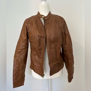Brown leather jacket